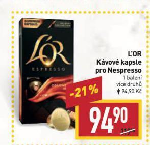 Billa Kávové kapsle l'or nabídka