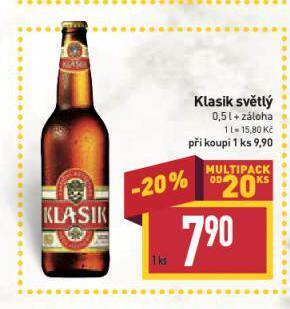Billa Pivo klasik nabídka