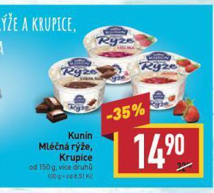 Billa Kunín mléčná rýže nabídka