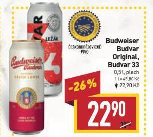 Billa Pivo budweiser budvar nabídka