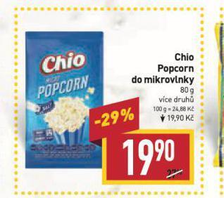 Billa Chio popcorn nabídka