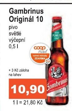 COOP DISKONT Gambrinus Originál 10 nabídka