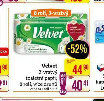 Teta Velvet toaletní ppaír nabídka