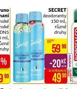 Teta Secret deodorant nabídka