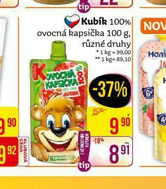 Teta Kubík 100% ovocná kapsička nabídka