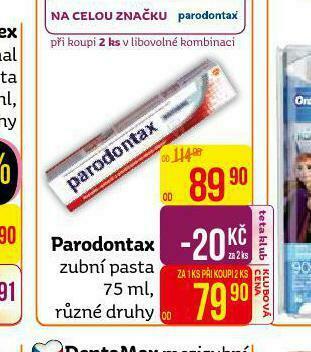 Teta Parodontax zubní pasta nabídka