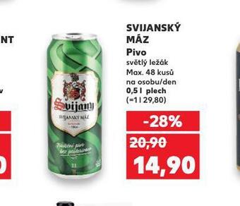 Kaufland Pivo svijanský máz nabídka