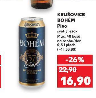 Kaufland Pivo krušovice bohém nabídka