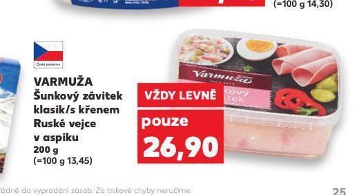 Kaufland Šunkový závitek klasik nabídka