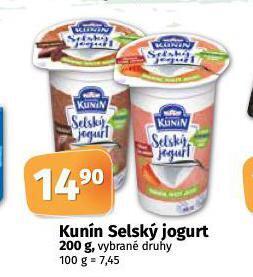 Coop Kunín selský jogurt nabídka