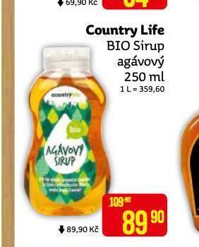 Teta Agávový sirup bio country life nabídka