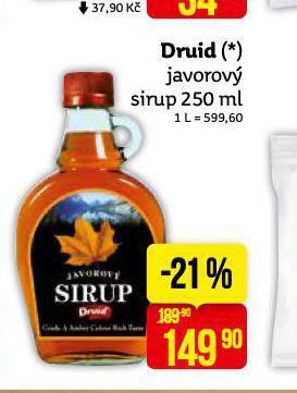 Teta Druid javorový sirup nabídka