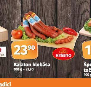 Coop Balaton klobása nabídka
