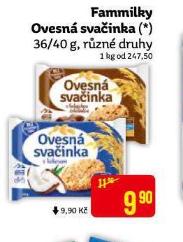Teta Fammilky ovesná svačinka nabídka