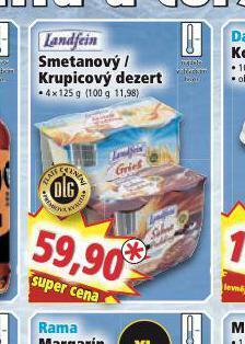 Norma Smetanový dezert nabídka