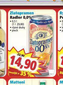Norma Zlatopramen radler nabídka
