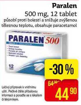 Teta Paralen 500 mg, 12 tablet nabídka