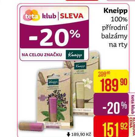 Teta Kneipp 100% přírodní balzámy na rty nabídka
