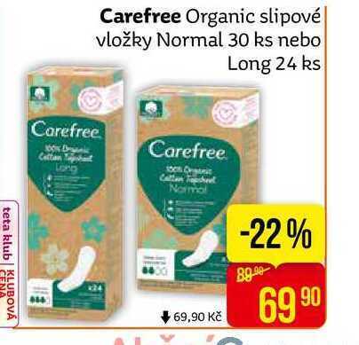 Teta Carefree organic slipové vložky normal 30 ks nabídka