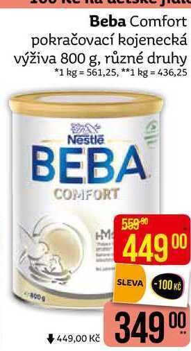 Teta Beba comfort, vybrané druhy 800ml nabídka