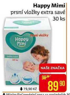 Teta Happy mimi prsní vložky extra savé 30 ks nabídka