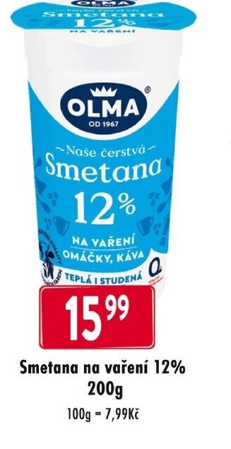 Qanto Smetana na vaření 12% 200 g nabídka
