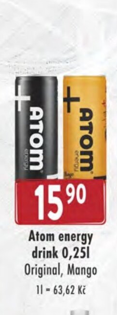 Astur&Qanto Atom energy drink 0,25 l. nabídka