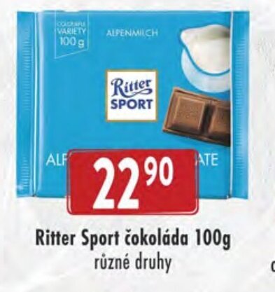 Astur&Qanto Ritter Sport čokoláda 100g nabídka