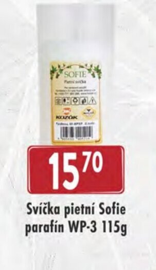 Astur&Qanto Svíčka pietní Sofie parafín WP-3 115g nabídka