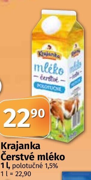 COOP TIP Krajanka Čerstvé mléko 1 l. nabídka