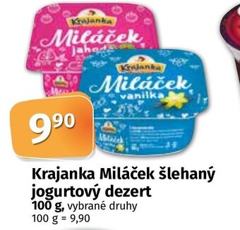 COOP TIP Krajanka Miláček šlehaný jogurtový dezert 100 g. nabídka