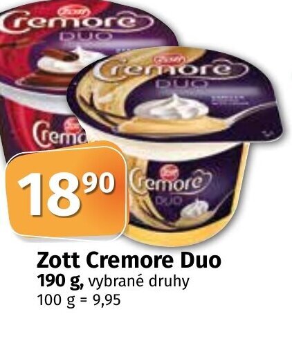 COOP TIP Zott Cremore Duo 190 g nabídka