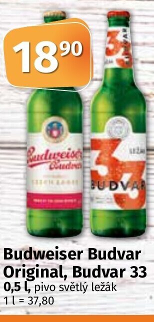 COOP TIP Budweiser Budvar Original, Budvar 33 0,5 l. nabídka