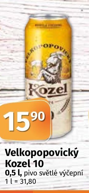 COOP TIP Velkopopovický Kozel 10 0.5 l. nabídka