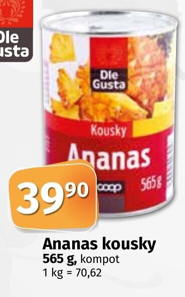 COOP TIP Ananas kousky 565 g. nabídka