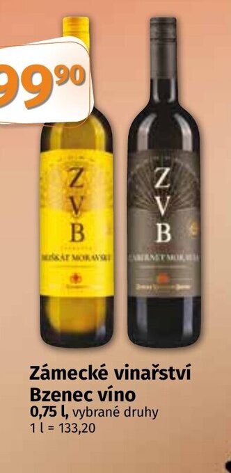 COOP TIP Zámecké vinařství Bzenec víno 0.75 l. nabídka