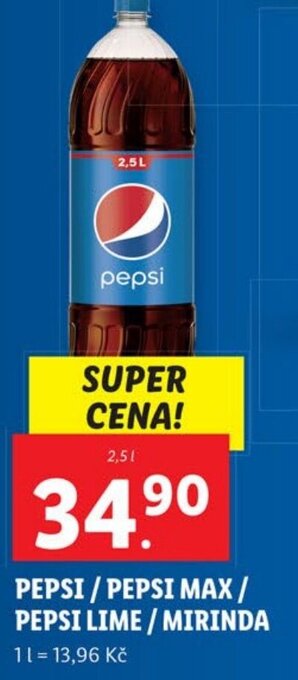 Lidl PEPSI / PEPSI MAX / PEPSI LIME/MIRINDA nabídka