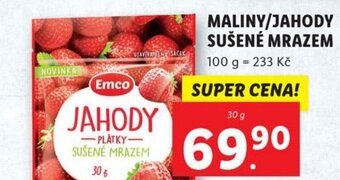 Lidl MALINY/JAHODY SUŠENÉ MRAZEM nabídka