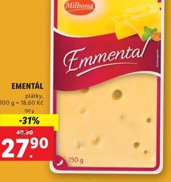 Lidl Milbona EMENTÁL nabídka