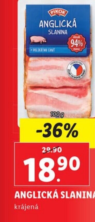 Lidl ANGLICKÁ SLANINA nabídka