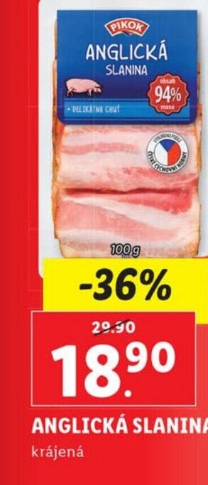 Lidl ANGLICKÁ SLANINA nabídka