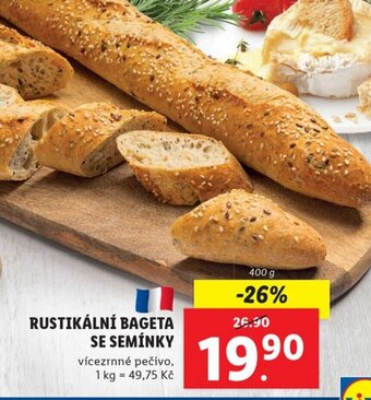 Lidl RUSTIKÁLNÍ BAGETA SE SEMÍNKY nabídka