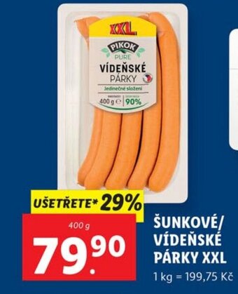 Lidl ŠUNKOVÉ/ VÍDEŇSKÉ PÁRKY XXL nabídka