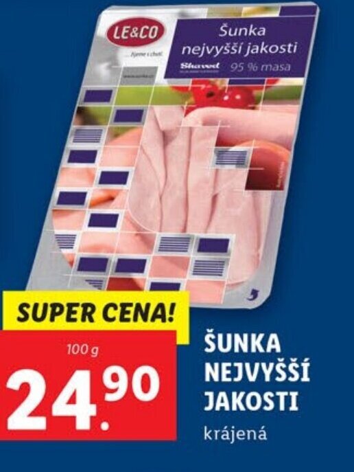 Lidl ŠUNKA NEJVYŠŠÍ JAKOSTI nabídka