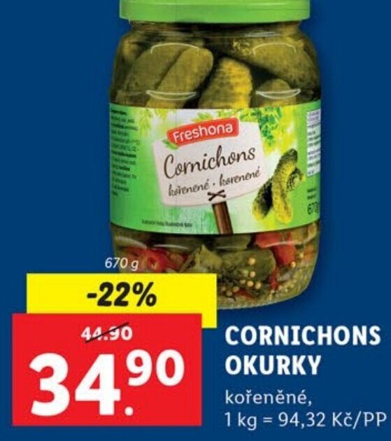 CORNICHONS OKURKY nabídky v Lidl