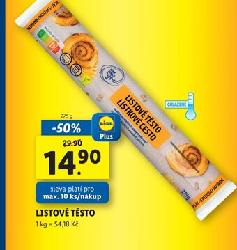 Lidl LISTOVÉ TĚSTO nabídka