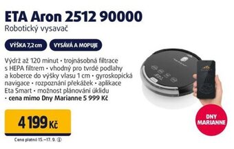 Datart ETA Aron 2512 90000 Robotický vysavač nabídka