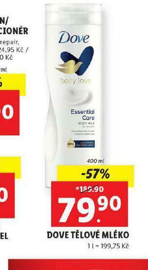 Lidl Dove tělové mléko nabídka
