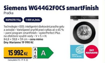 Datart Siemens WG44G2FOCS smartFinish Pračka nabídka