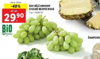 Lidl Bio bílé hrozny stolní bezpeckové nabídka